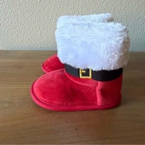 Little Me Size 3 Santa slipper booties- new